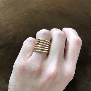 14K Gold Fill Hand-Hammered Coil Ring size 6